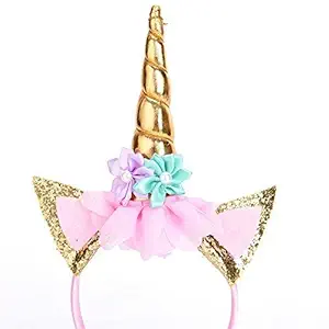 mashoor party maker kids hair accessories cute girls flower cat ears unicorn headbands children headwear photo props party hairbands easter day (random colour)- Multi color