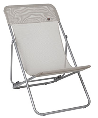 Lafuma Strandstuhl, Klappbar und verstellbar, Maxi Transat Batyline, Seigle (Beige), LFM2502-1685