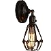 Produktbild Lron Single-Head Wall Lamp Button-Style Small Cage Wall Lamp Country Lndustrial Wind Windward Balcony Study Room Living Room Retro Corridor Bedside Wall Lamp
