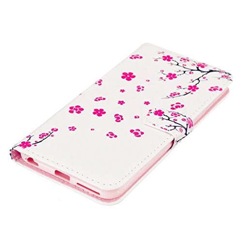 MUTOUREN für iphone 6 Plus/6S Plus (5.5 Zoll) Hülle Schutzhülle PU Leder Bookstyle Handyhülle Brieftasche Wallet Schale Portemonnaie Klapphülle mit Standfunktion Taschen kratzfeste Stoßfest Magnetic Snap Bumper Schale – Plum Blume + Stylus Touch Pen - 4