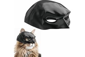TUKNN Funny Batman Cat Mask for Halloween, 11CM Bat Kitten Mask for Halloween, Cute Dress Up Accessories for Kittens, Black