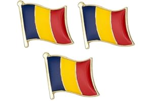 TANTO BADGES Pack of 3 x Flag of Romania Romanian Flag Metal Pin Badges