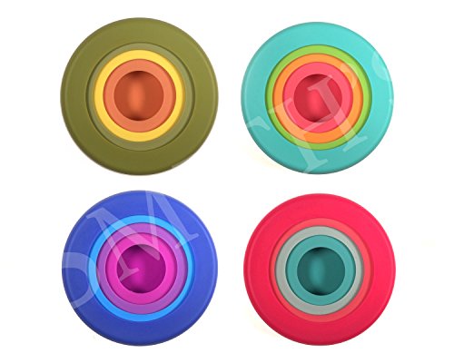 Smith’s 4er-Pack wiederverwendbare Silikon-Nahrungsmittelretter für Obst und Gemüse in Lagerbehältern – 4 Größen in Tropisch - 4