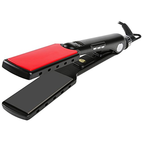 Flyoneer® Profi Glätteisen Extra Breit Digital Nano-Titan einstallbar 80~240 ℃ Turmalin - Keramik Haarglätter - effektiv und sicher (mit hochwertiger Keramikbeschichtung )