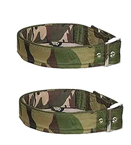 Puppy Collar/Royal Look/Value Pack/Dog Collar Army Design 1/2 inch for Puppy Dogs (Color: Green) Pack of 2/ TAIYO PLUSS DISCOVERY