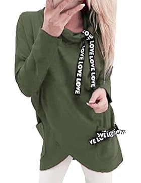 Rollkragen Sweatshirt Damen, DoraMe Frauen Mode Lange ärmel Pullover Unregelmäßigen Bluse Lässige Hemd Verband...