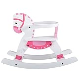 Schaukelpferd Holz Weiß (Rosa)