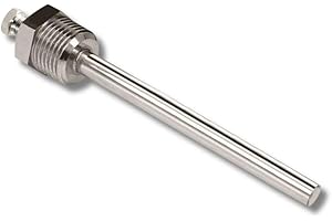 SENSORSHOP24 Tauchhülse aus Messing für Kabelfühler Tauchfühler Einschraubtauchhülse mit G1/2 Zoll Prozessgewinde Tauchhülse für Temperaturfühler (200 mm + Klemmverschraubung)