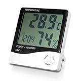 Pantalla LCD de gran formato Digiflex Reloj con alarma LCD digital medidor de temperatura y humedad