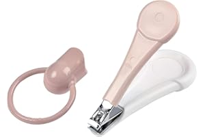 BÉABA, Coupe ongles bébé/enfant, Soin des ongles, Poignée large et ergonomique, Old Pink