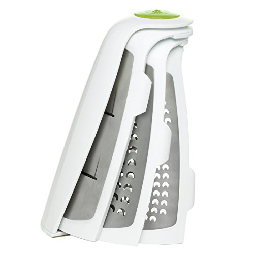 Emsa 507269 Fächer-Reibe, 3 Einsätze, Grob und fein, Kunststoff/Edelstahl, Weiß/Grün, Opti Grater - 2