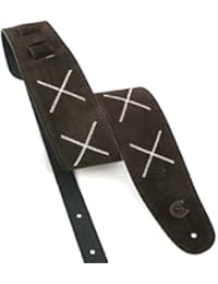 Tracolla chitarra e basso in pelle scamosciata testa di moro con ricamo &ldquo;X&rdquo; Custom Style T8SUTMX