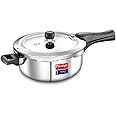 Prestige Svachh Triply Outer Lid Pressure Cooker with Unique Deep Lid, 3.5 Litre, Silver, Stainless Steel, Aluminium, 3.5 Liter