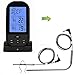 Produktbild Funk Grillthermometer mit 2 Temperaturfühlern,Goldbeing Bratenthermometer Fleischthermometer für Fleisch Grill BBQ,Ofenthermometer Smokerthermometer für Steak Braten im Ofen (Schwarz)