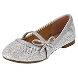  Fijo práctica Niños Chica Bailarinas con una Interior Suela de Cuero auténtico/Guantes para Fiestas y Tiempo Libre en Muchos Colores, Color Plateado, Talla 31 EU