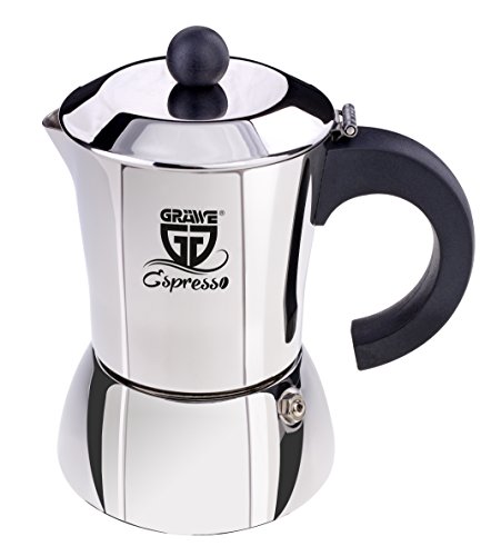 GRÄWE Espressokocher aus Edelstahl (0% Aluminium), Inhalt ca. 200 ml / 4 kl. Tassen, auch für Induktion GRÄWE Espressokocher aus Edelstahl (0% Aluminium), Inhalt ca. 200 ml / 4 kl. Tassen, auch für Induktion Bilder