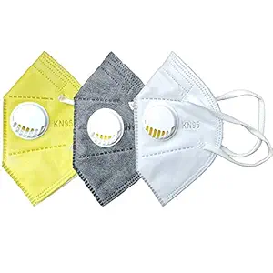 GreatDio RSM 5 Layers Antibacterial KN95 Safety Mask With Air Filter-(Pack of 3)