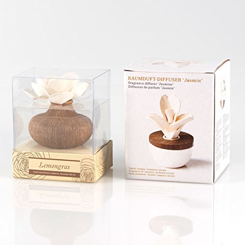 PAJOMA 51747 Raumduft Jasmin Keramikblüte, Keramik/ Holz , ø 9 - 7
