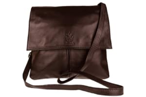 Craze London Double Pocket Genuine Italian Leather Cross body Messenger Shoulder Bag