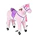 Produktbild HOMCOM Reitpferd Stehpferd Walking Horse Kinderpferd Plüschpferd mit Rollen Kinder Rosa L65 x B28 x H75cm
