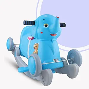 Clever Fox Murphy Maxx Elephant Musical Toy Rockers for Kids/Rocker Indoors & Outdoors Made in India for 1-3 Years Unisex Kids (Blue)