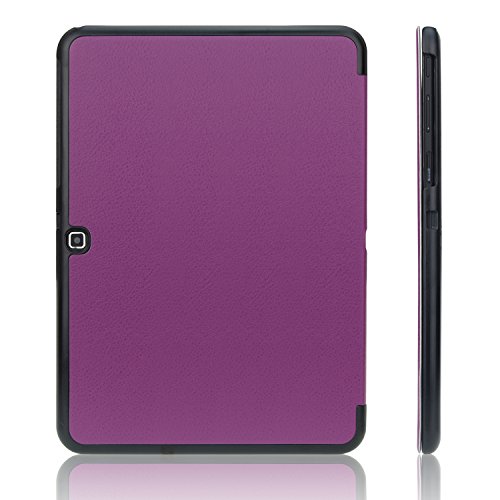 JETech Gold Slim Fit Galaxy Tab 4 10.1 Hülle Schutzhülle Tasche mit Ständer Funktion und Eingebautem Magnet für Einschlaf/Aufwach für Samsung Galaxy Tab4 10 Zoll Smart Case Cover (Lila) - 3