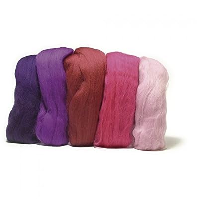 Rayher 5 bobines laine merinos 18 microns 5 à 10 g ton Rose NEUF