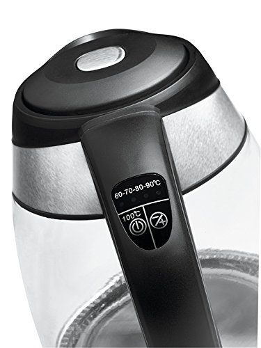 Concept hausgerate rk4060 Glas Wasserkocher, Herausnehmbarer Anti-Kalk-Filter, 1,8 L mit Temperatureinstellung, 2200 W, edelstahl / glas - 10