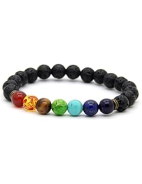 GOOD.designs sieben Chakren Perlenarmband aus echten Natursteinen, Energiearmband für Damen und Herren mit allen...