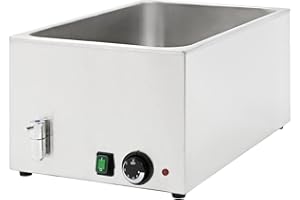 ‎METRO PROFESSIONAL METRO Professional Bain Marie GBM1150 aus Edelstahl, 24 L, Speisenwärmer Wasserbad für GN 1/1 Behälter, Temperaturbereich bis 90°C, Heizfunktionsanzeige, Aufheizzeit: 34 min, 1200 W, 230 V, Silber
