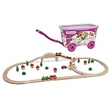 Eichhorn 100001225 - Bahnset mit Brücke, 55-teilig, mit E-Lok, große Holzschienenbahn in Box - Streckenlänge: 3,45 Meter - Spielbahn in Aufbewahrungsbox - Buchenholz
