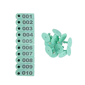 Livestock Ear Tag, Fade Resistant Customized Plastic Obvious Number Ear Tag Durable for Goat for Pig(Green)