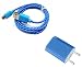 Produktbild Reido® Textil 2m (Blau) 2in1 Set Adapter + USB Datenkabel für Samsung Galaxy S6 S 7 S6 edge S5 S4 S3 (Textil 2m länge) Samsung Galaxy S6 S5 S7edge S7 S4 S3 S2 S6 S5 S6edge Galaxy S3mini / S 4 S4mini / S5 I9500 Galaxy S4 S5 I9300 I9505 S4mini S2 i9100 I9300 Galaxy S4 Galaxy S3 S3Mini S5mini S5mini I9505 Galaxy S4 I9300 Galaxy I9100 I8190 I8190 GALAXY S3 III mini Micro-USB Ladegerät Ladekabel Netzteil (kein Original) (2in1 Textil Blau Adapter+Kabel)