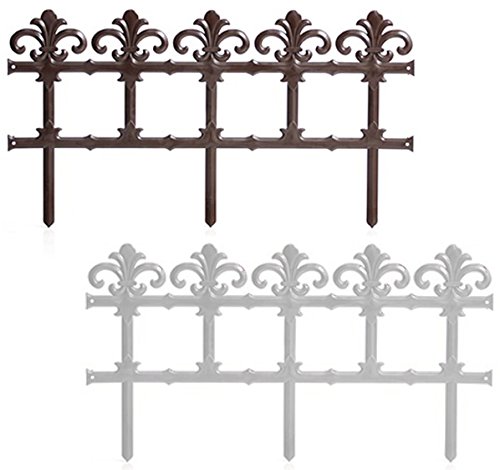 Garten Zierzaun Dekozaun Beeteinfassung Gartenzaun 3,7m 6 Stück=46 cm (Weiß)