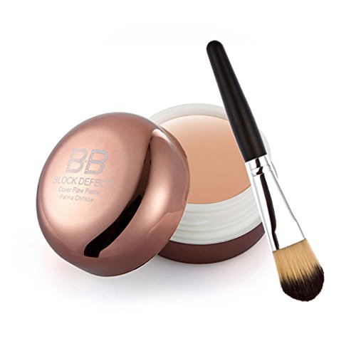 Bb Creme Concealer Make-up Basis Fundament Gesichtspuder + Silber Griff Bürste - 6