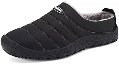 QLVY Winter Slip On Slippers Faux Fur Warm Lined Snow Waterproof Shoes Low-Top Boots Winter Warm Waterproof Shoes Black 43