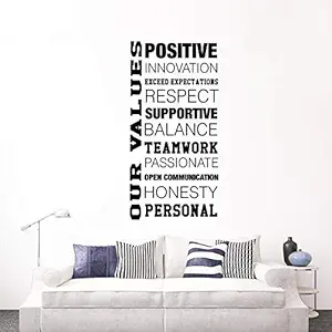 Positive Innovation Exceed expecations Respect Supportive Balance Teamwork Passionate Open Communication Honesty Personal Our Values Office Buiness Motivation Quotes Wall Sticker