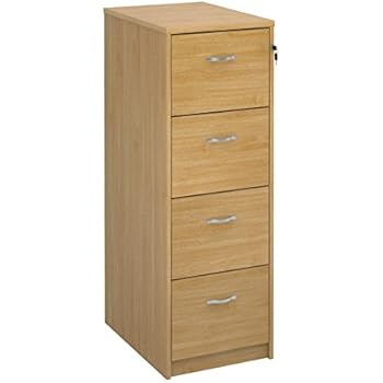 Ready Built 4 Drawer Lockable Filing Cabinet In Beech Amazon Co