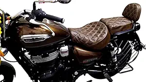 Sahara Seats Meteor 350/Fireball/Stellar/Supernova Diamond Cushion Seat Cover(Dual Tone Brown)