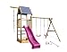 Produktbild Scheffer Outdoor-Toys Spielturm mit Schaukel, Sandkasten und Kletterseil Alex 2, Kletterturm , Rutsche wählen:Pinke Rutsche, Sicherheit wählen:6X Bodenanker