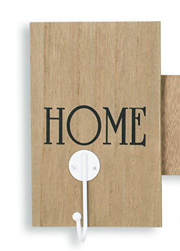 Wandgarderobe aus Holz mit 6 Haken in braun mit Schriftzug – Home is where your heart is – 60x21x5 – Wanddekoration Dekoration Garderobe Wandhaken Wanddeko - 4