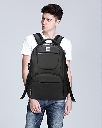 FANDARE Mode Rucksack 15.6 Zoll Laptoprucksäcke Notebook Fahrradrucksäcke Wanderrucksäcke Schulrucksack Outdoor Backpack Daypack Reisen Studenten Herren Damen Wasserdicht USB Port Polyester - 3