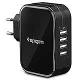 Spigen Caricatore USB Multiplo Universale, Essential [USB Rapid 4 Porte] Caricabatterie Muro, [Intelligent Power Technology] Compatibile tutti i dispositivi di ricarica USB, Telefoni Cellulari - F401
