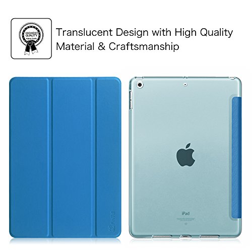 Fintie iPad 9.7 Zoll 2017 Hülle – Ultra Slim Superleicht Schutzhülle mit Lichtdurchlässig Rückseite Abdeckung Smart Cover Case Tasche mit Auto Schlaf / Wach und Standfunktion für Apple iPad 2017 Neue Modell, Blau - 2