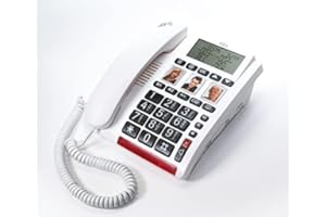 VOCA Big Button Telephone for Seniors, CP130 Amplified Telephone, Hands-Free Speaker, Hearing Aid Compatible, Loud Volume for Hard of Hearing & Visually Impaired - Dementia Aid for Elderly