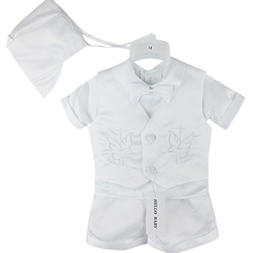 HELLO BABY Carters Newborn Baby Boy White Baptism Clothing Sets Formal Wear 100% Polyester 0684 (M)