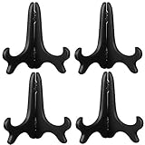 【Material de los caballetes de soporte de placa】 Fabricado en madera compuesta, con pulido de alta calidad y pintado al óleo, muy lujoso. Pintado en negro con cierre dorado; Construcción sólida, estable y duradera; Bordes contorneados y bisagras que se pliegan para facilitar su almacenamiento.