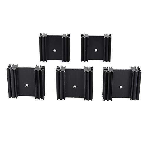Negro Radiador de Aluminio en Tama  o Peque  o Negro M  dulo de Radiador de Aluminio para el Paquete Diodos TO-220 Transistores Resistencias no Inductivas LM78xx LM317 LM337 Regulador IC  etc Dispositivos Semiconductores de Transistores de Potencia Peque  a 1 34   L  x 1 18   W  x 0 47   H  1pc   34 mm  L  x 30mm  W  x 12mm  H 