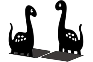 ‎PEACOBLUE Peacoblue Metall-BuchstüTzen-Stopper-Halter füR Regale Dekorative, 12 X 9 X 17.8 cm, Modern, Kreativ, füR Arbeitszimmer BuchstüTzen Stopper Halter füR Schreibtisch, Regal, 1 Paar (Dinosaurier)