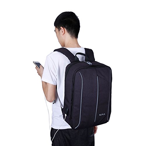 Gracosy Anti-diebstahl Laptop Rucksack mit USB Port f  r 17 3 Zoll Notebook  Computer Schwarz